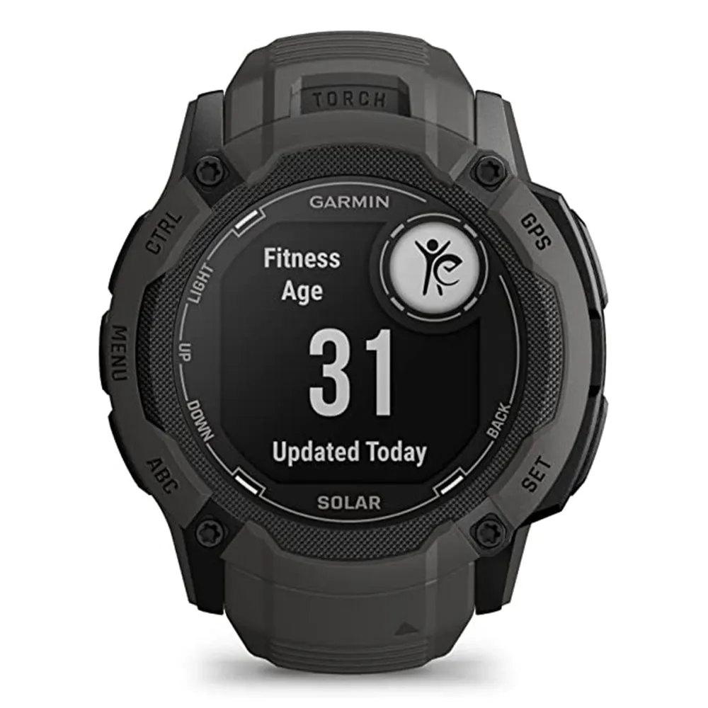 Garmin Instinct 2X Graphite Built-in Flashlight Solar Charging Capability Multi-Band GNSS Rugged GPS Smartwatch - 010-02805-10