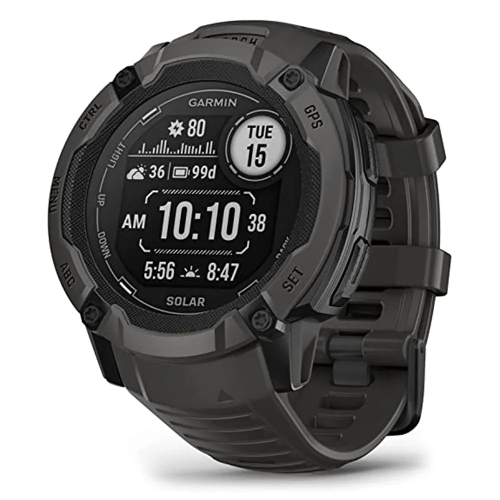Garmin Instinct 2X Graphite Built-in Flashlight Solar Charging Capability Multi-Band GNSS Rugged GPS Smartwatch - 010-02805-10