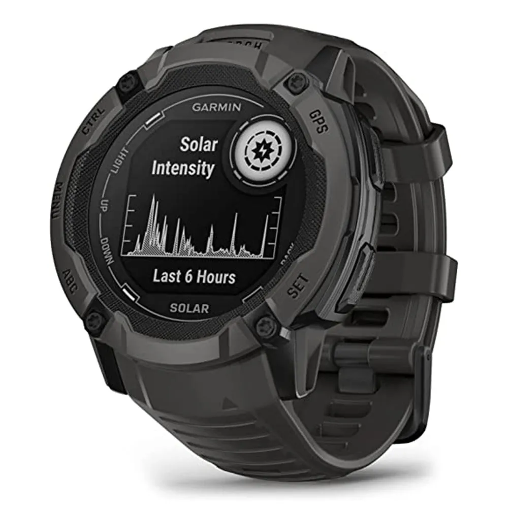 Garmin Instinct 2X Graphite Built-in Flashlight Solar Charging Capability Multi-Band GNSS Rugged GPS Smartwatch - 010-02805-10