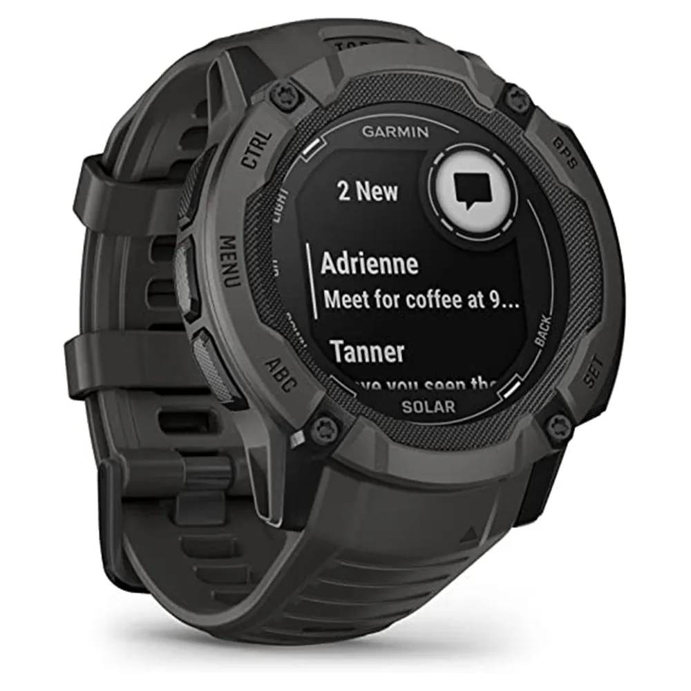 Garmin Instinct 2X Graphite Built-in Flashlight Solar Charging Capability Multi-Band GNSS Rugged GPS Smartwatch - 010-02805-10