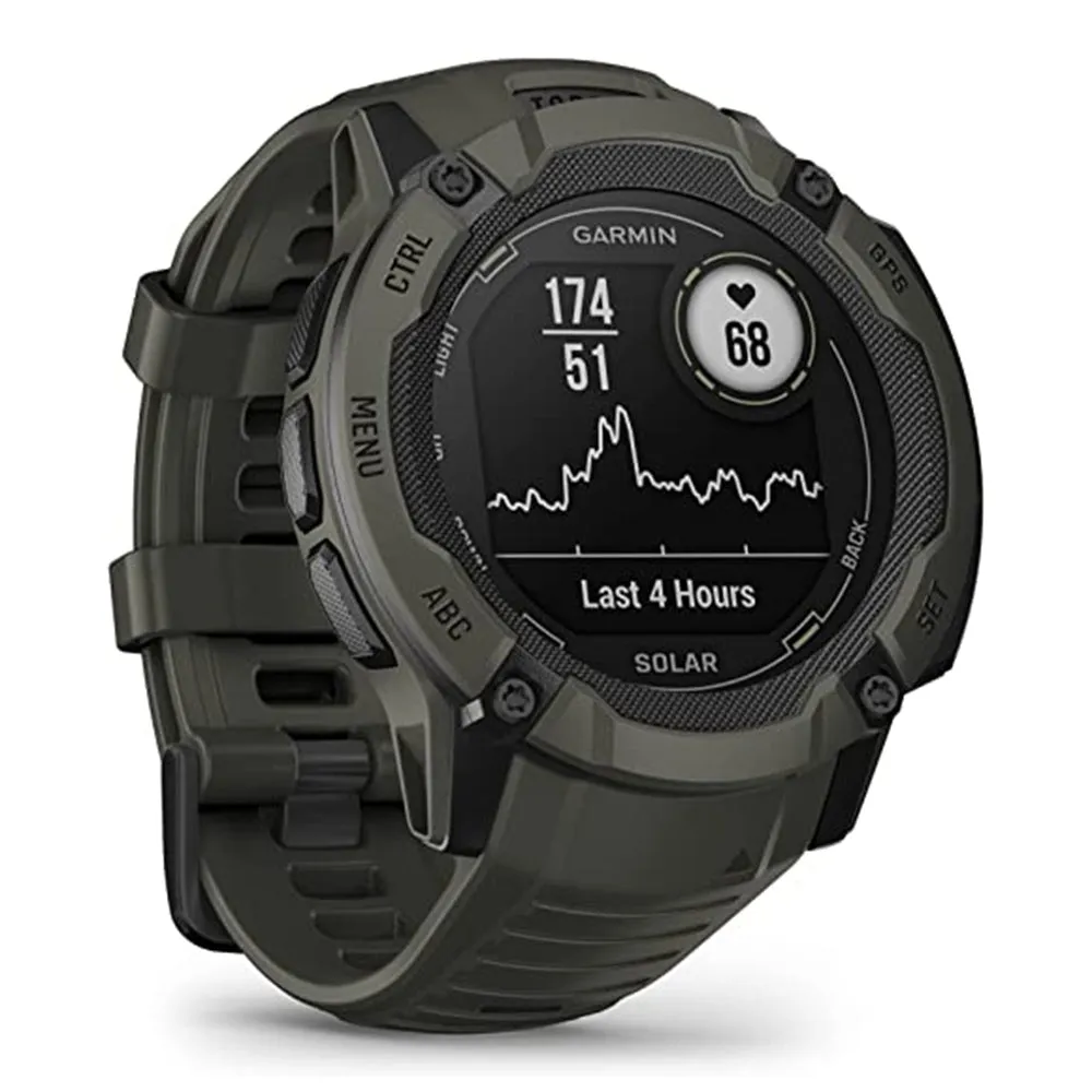 Garmin Instinct 2X Moss Built-in Flashlight Solar Charging Capability Multi-Band GNSS Rugged GPS Smartwatch - 010-02805-15