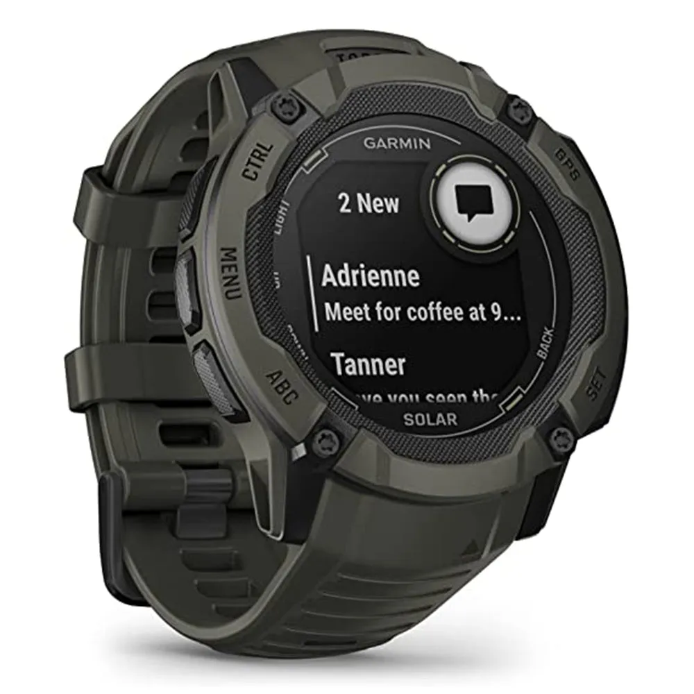 Garmin Instinct 2X Moss Built-in Flashlight Solar Charging Capability Multi-Band GNSS Rugged GPS Smartwatch - 010-02805-15