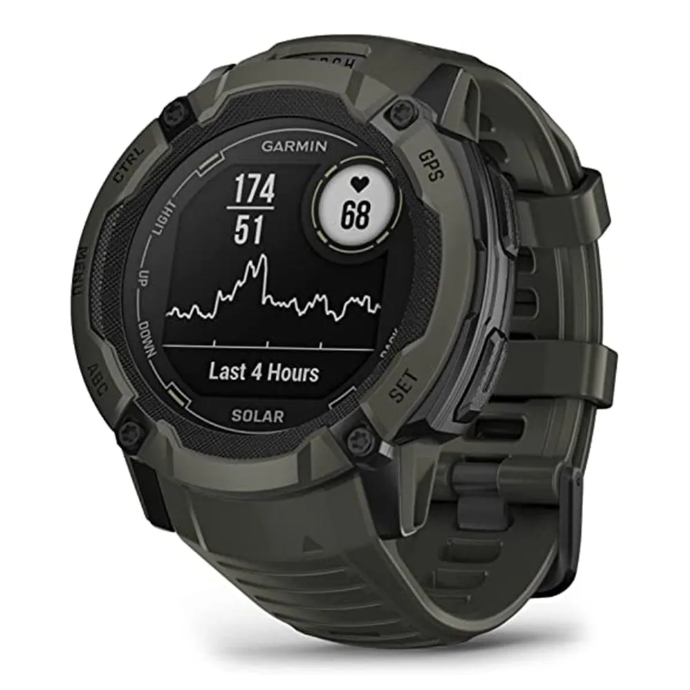 Garmin Instinct 2X Moss Built-in Flashlight Solar Charging Capability Multi-Band GNSS Rugged GPS Smartwatch - 010-02805-15