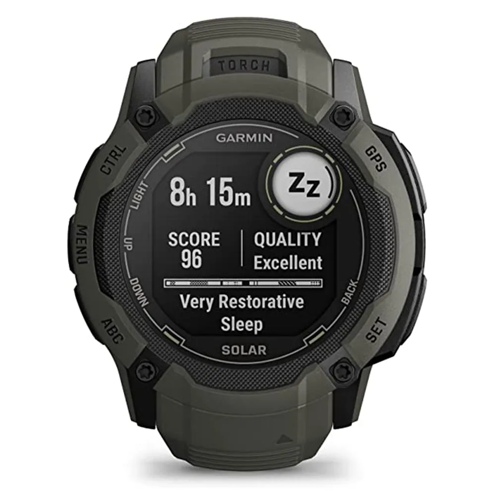 Garmin Instinct 2X Moss Built-in Flashlight Solar Charging Capability Multi-Band GNSS Rugged GPS Smartwatch - 010-02805-15