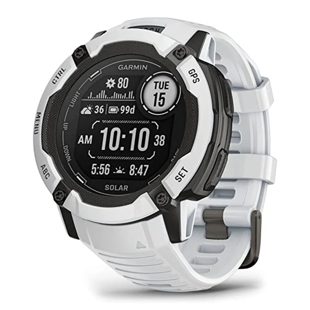 Garmin Instinct 2X Whitestone Built-in Flashlight Solar Charging Capability Multi-Band GNSS Rugged GPS Smartwatch - 010-02805-14