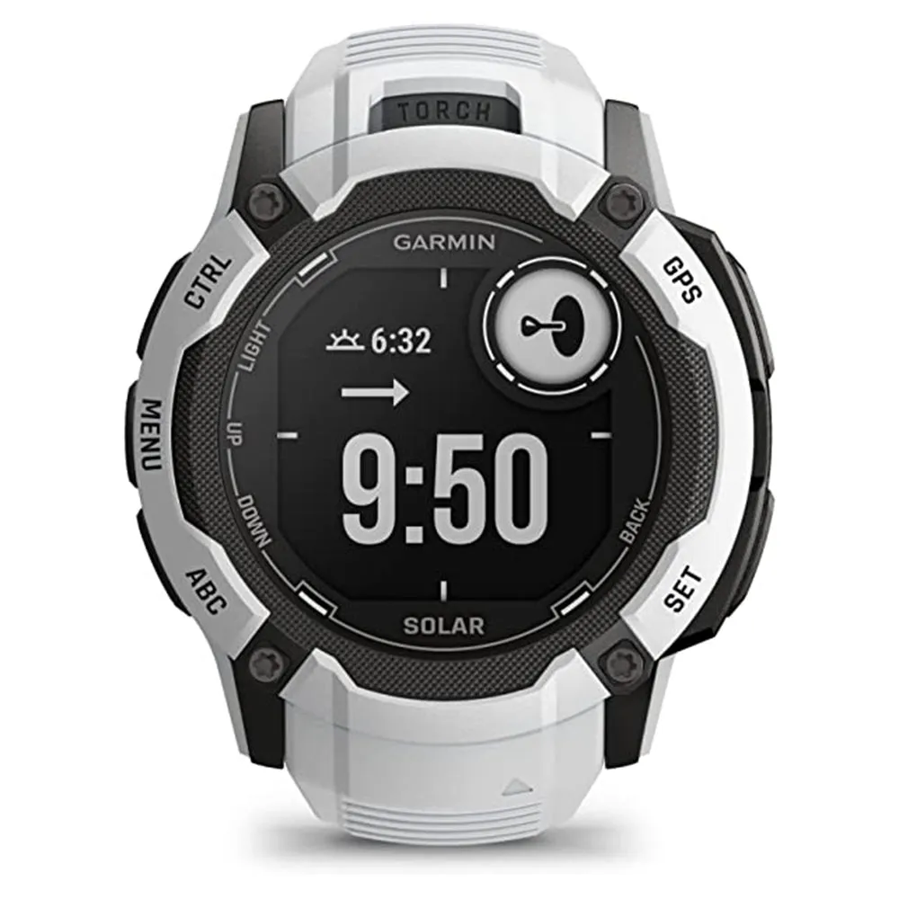 Garmin Instinct 2X Whitestone Built-in Flashlight Solar Charging Capability Multi-Band GNSS Rugged GPS Smartwatch - 010-02805-14