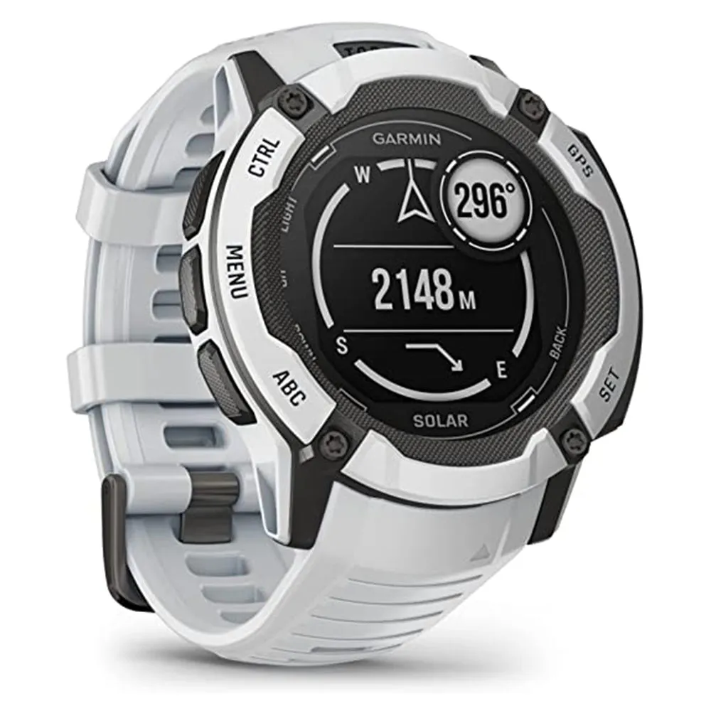 Garmin Instinct 2X Whitestone Built-in Flashlight Solar Charging Capability Multi-Band GNSS Rugged GPS Smartwatch - 010-02805-14