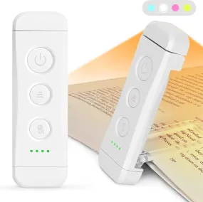 Glocusent USB Rechargeable Book Light for Reading in Bed, Portable Clip-On LED Reading Light, 3 Amber Colors & 5 Brightness Dimmable, Compact & Long Lasting, Perfect for Book Lovers, Kids…