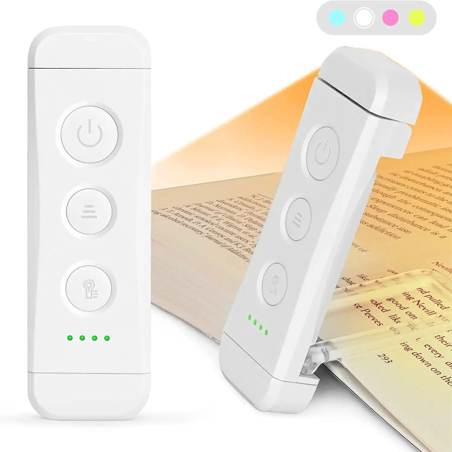 Glocusent USB Rechargeable Book Light for Reading in Bed, Portable Clip-On LED Reading Light, 3 Amber Colors & 5 Brightness Dimmable, Compact & Long Lasting, Perfect for Book Lovers, Kids…