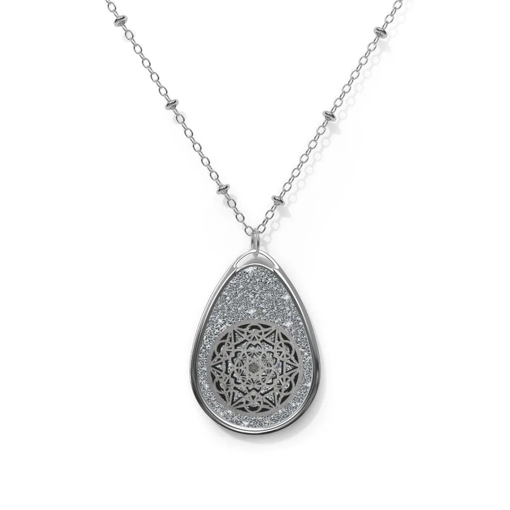 Gold/Silver Metatron Cube Teardrop Silver Pendant/Necklace,Personalized Gift for Valentines/Birthday/Anniversary/Spiritual/Graduate