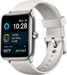 Hamile 1.55" Smart Watch for Android Phones Compatible with iPhone, Fitness Watch with Heart Rate Monitor Sleep Tracker, 5ATM Waterproof Smart Watches for Women Men, 200  Dials, Grey