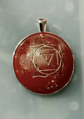 Handmade Root Chakra Silver Pendant/Necklace,Unisex Spiritual Health Gift for Birthday/Anniversary/Mother/Aunt/Granny/Sister/Wife/Graduate