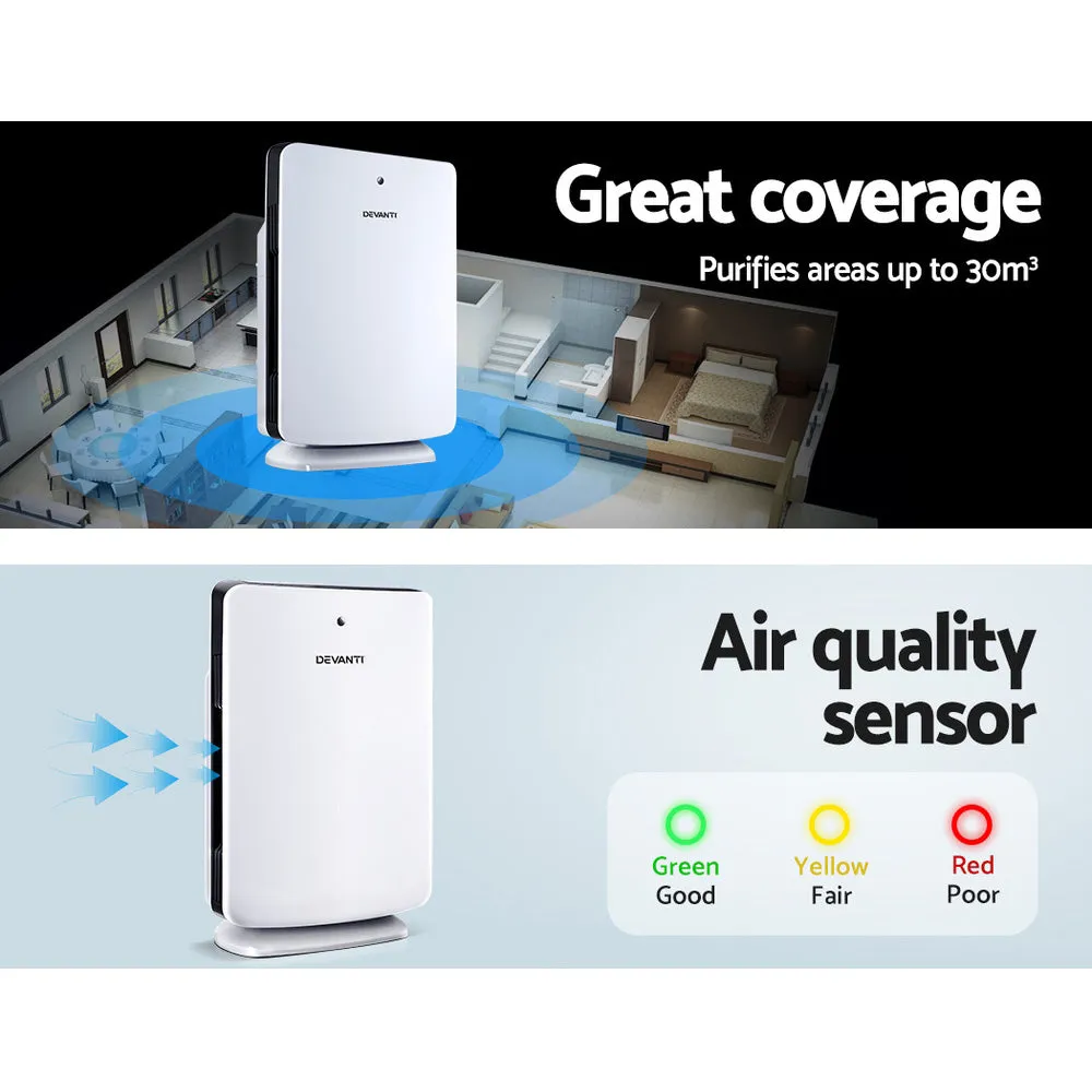 HEPA Filter Air Purifier, Ioniser, Sensor, Remote - Devanti