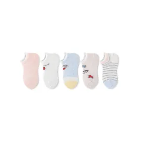 Hide & Seek Thin Mesh Breathable Girl 5pcs Ankle Socks Set
