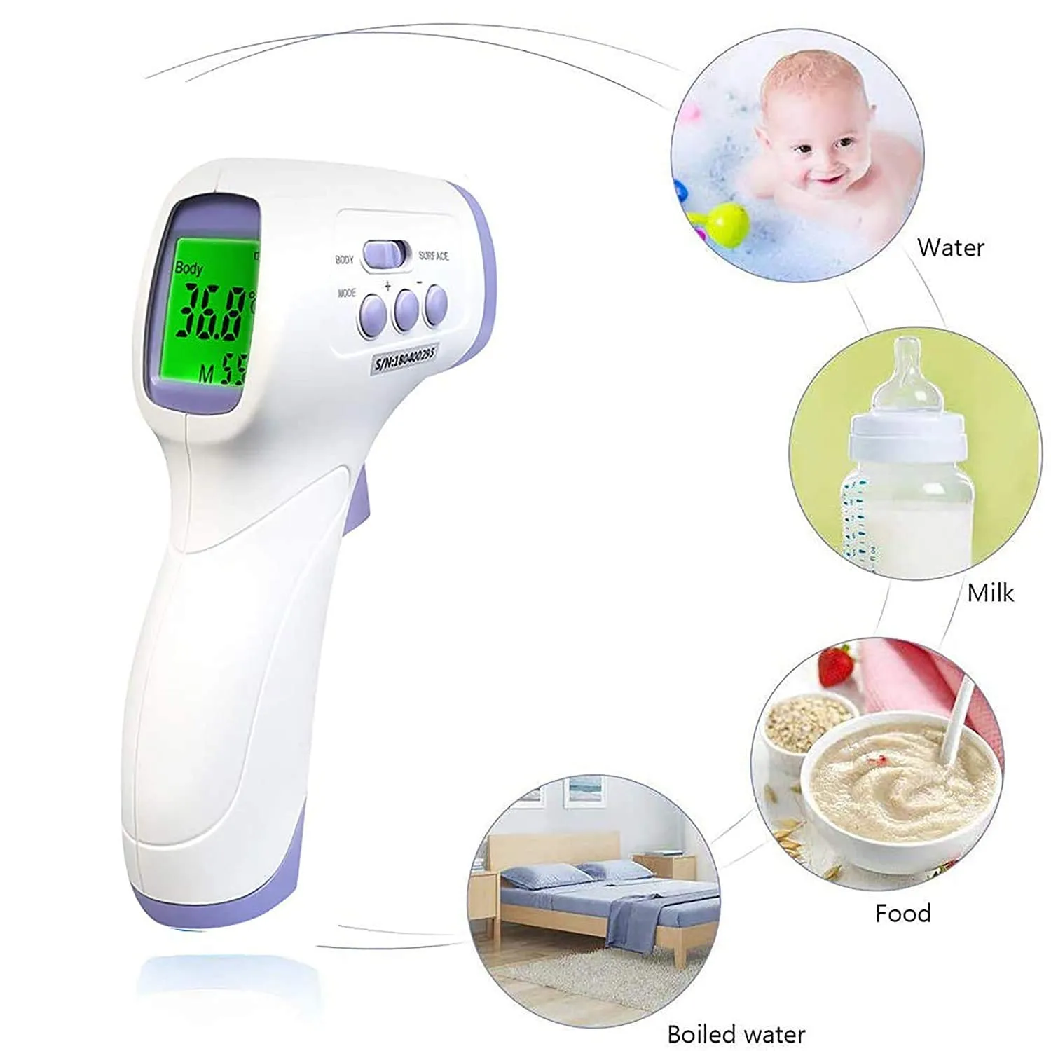 Huizhou Infrared Non Contact Forehead Digital Thermometer with Fever Alert