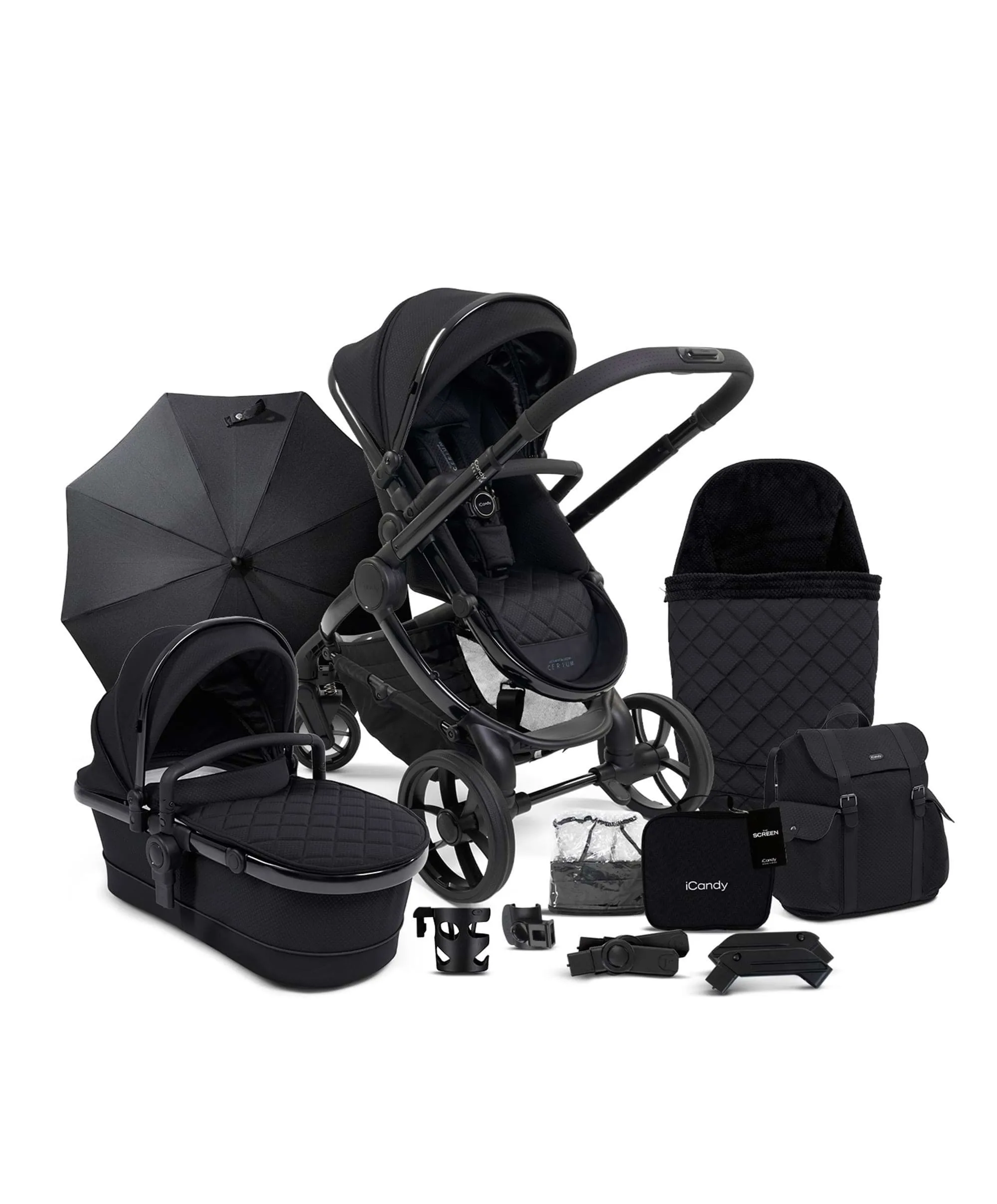 iCandy Designer Collection Cerium Pushchair Bundle with Maxi-Cosi Pebble 360 Pro&sup2; Car Seat – Black
