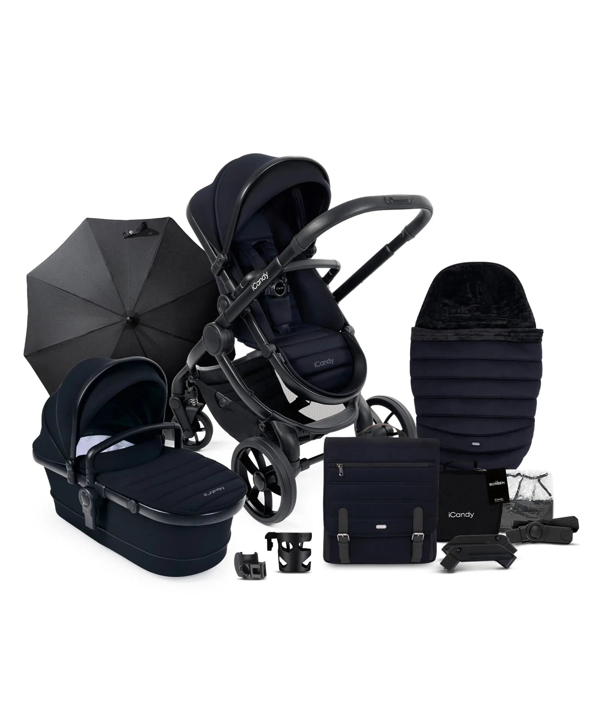 iCandy Peach 7 Complete Pushchair Bundle with Maxi-Cosi Pebble 360 Pro&sup2;  Car Seat & Base – Black