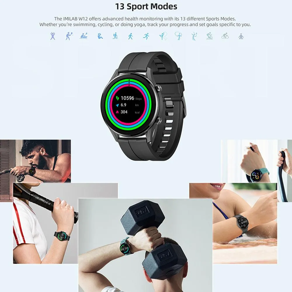 IMILAB W12 Smart Watch Black Case With Black Strap