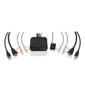 IOGEAR GCS92HU 2-Port 4K KVM Switch with HDMI USB and Audio Connections