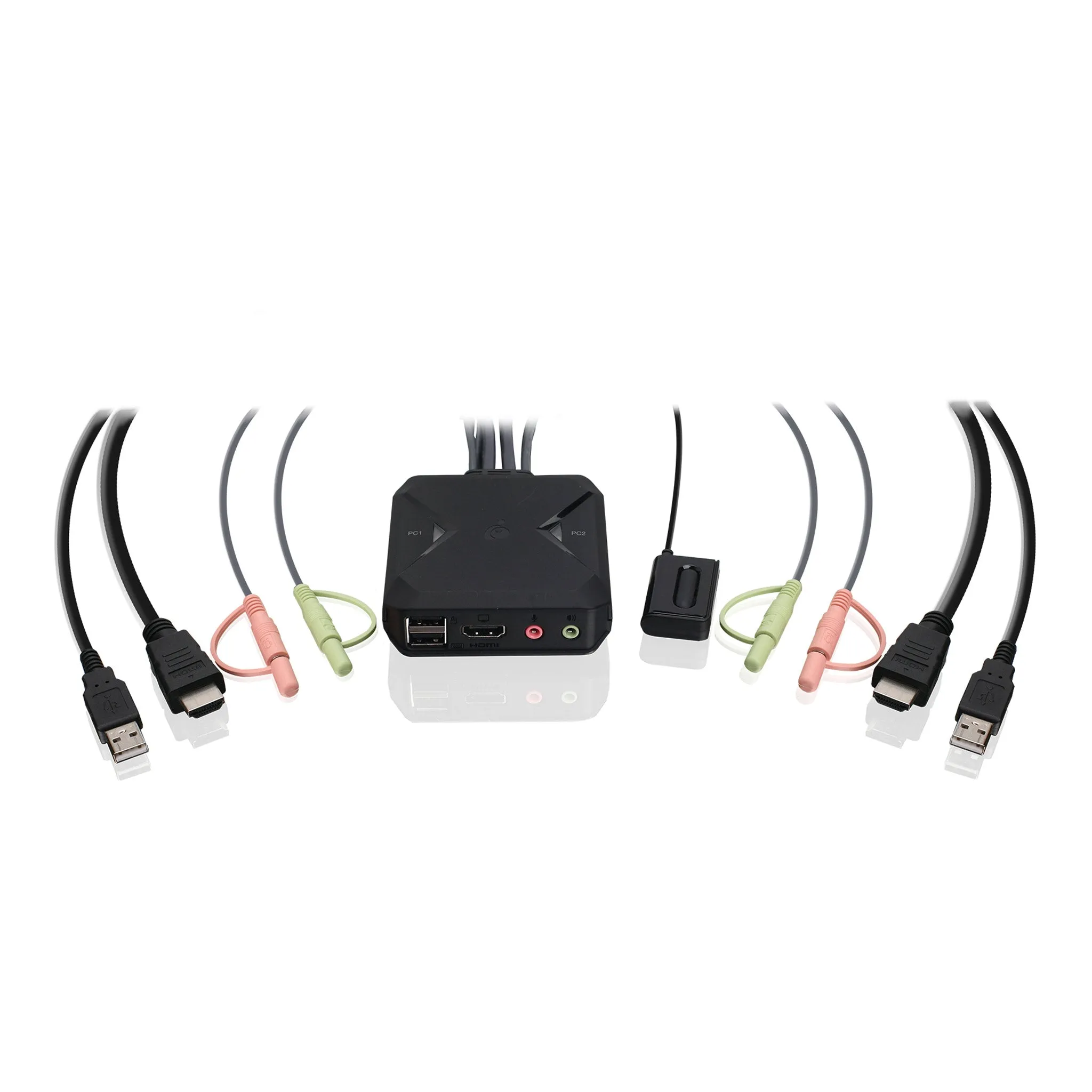 IOGEAR GCS92HU 2-Port 4K KVM Switch with HDMI USB and Audio Connections