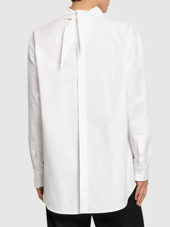 Jil Sander   Draped neck cotton poplin shirt 