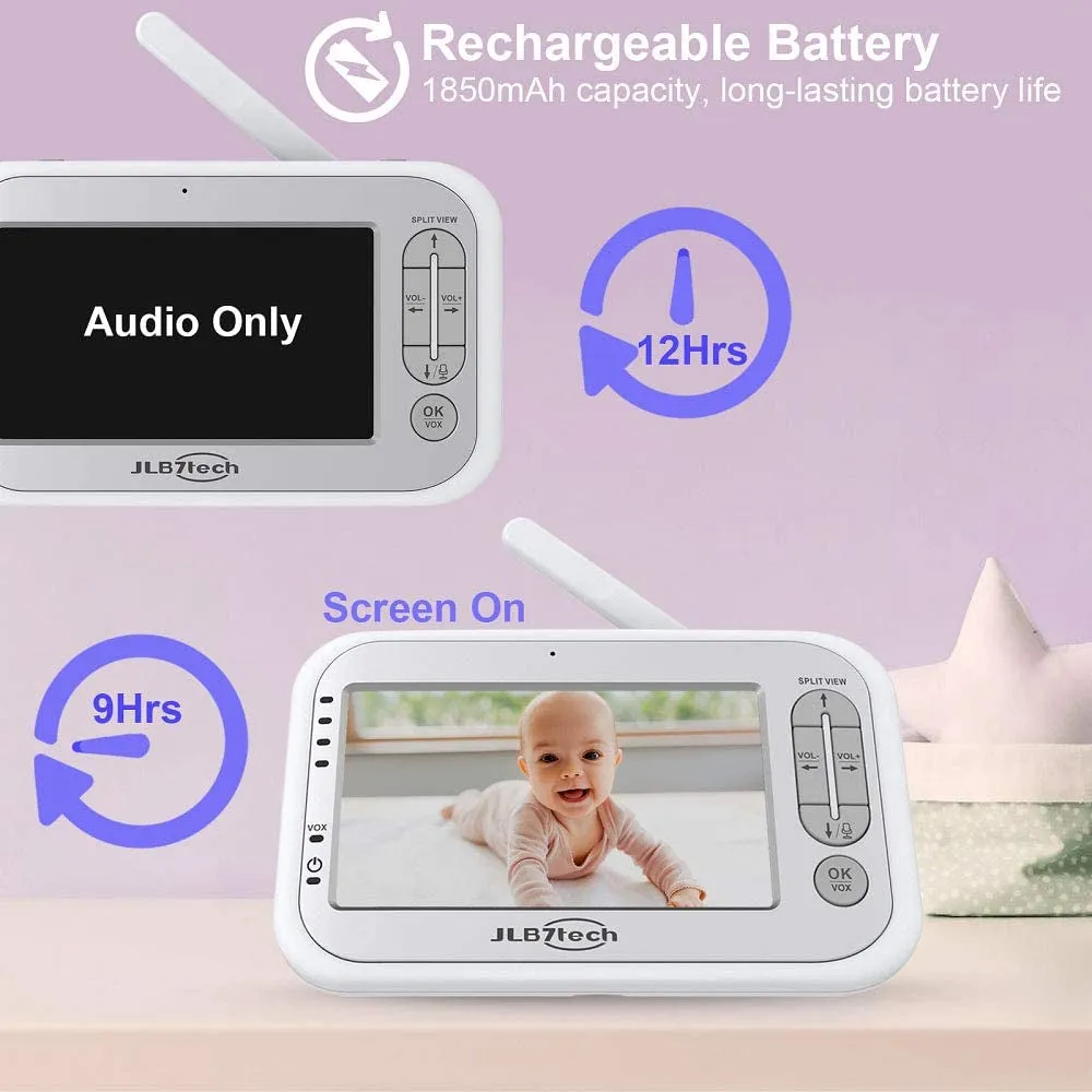 JLB7tech 5" Split Screen Video Baby Monitor
