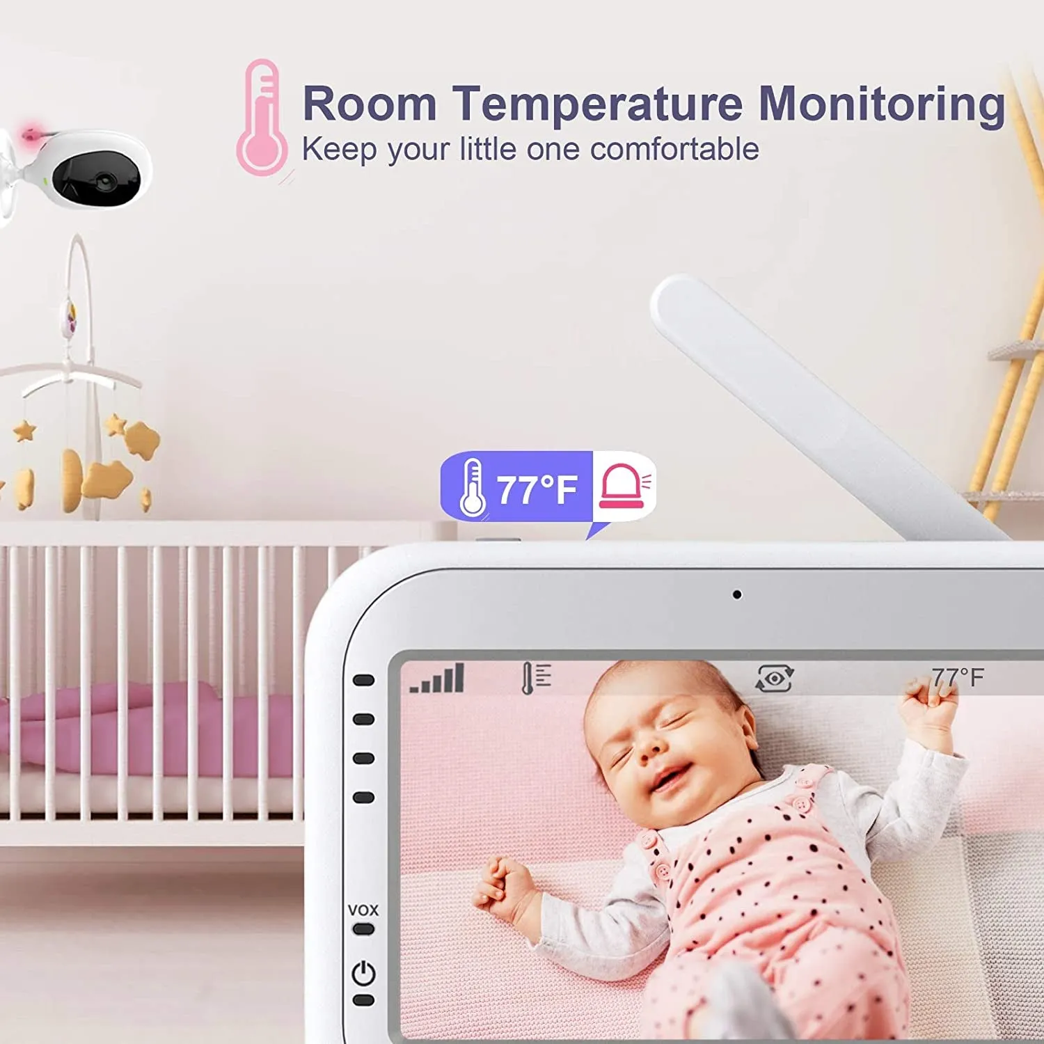 JLB7tech 5" Split Screen Video Baby Monitor