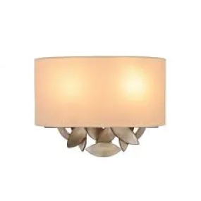 Kalco Lighting, "Eden," Wall Sconce in Moon Silver, Cream Shade