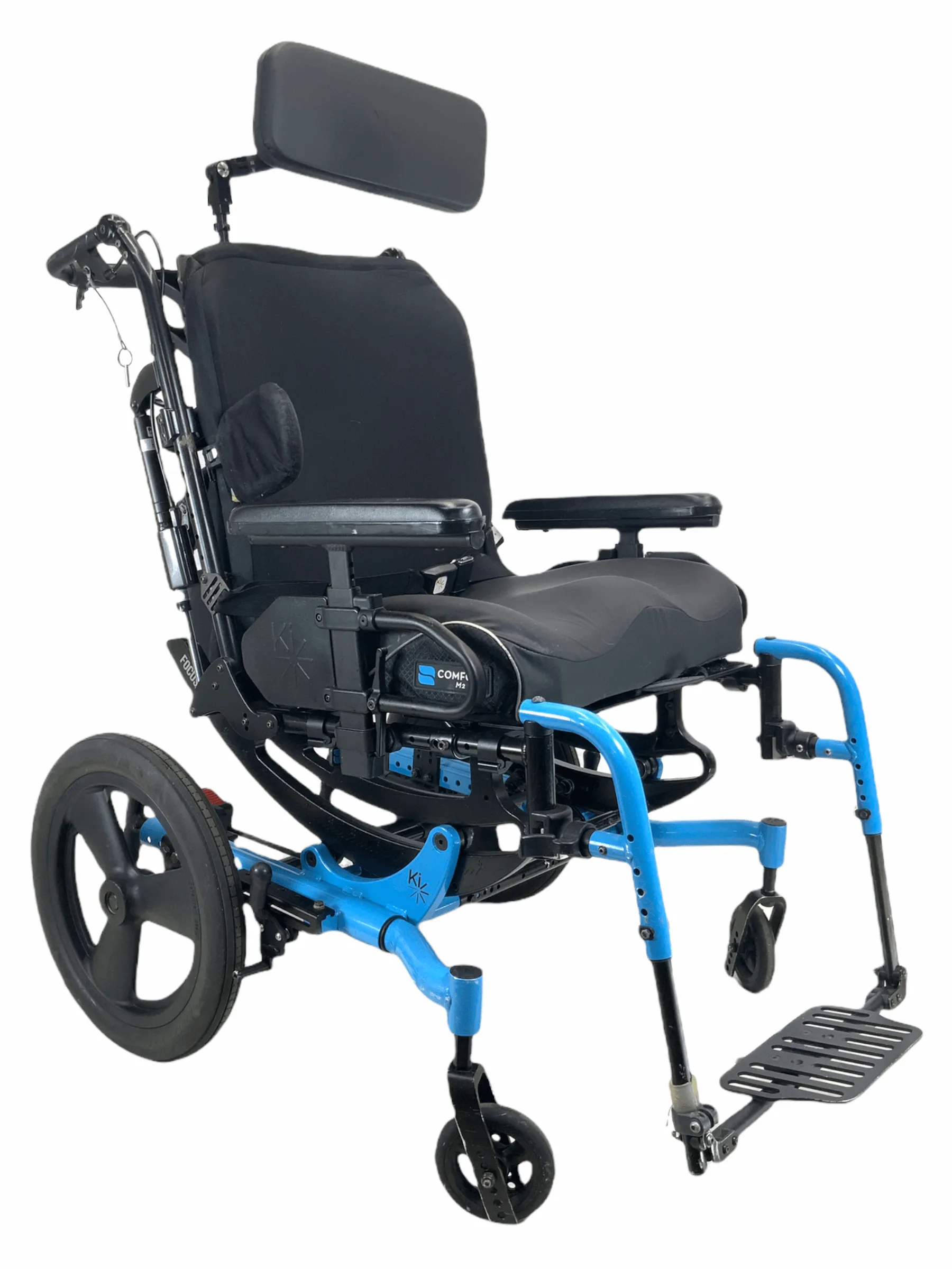 Ki Mobility Focus CR Tilt-In-Space Manual Wheelchair 20" x 17" Seat | -5° - 50° Tilt | Height Adjustable Armrests | Adjustable Headrest