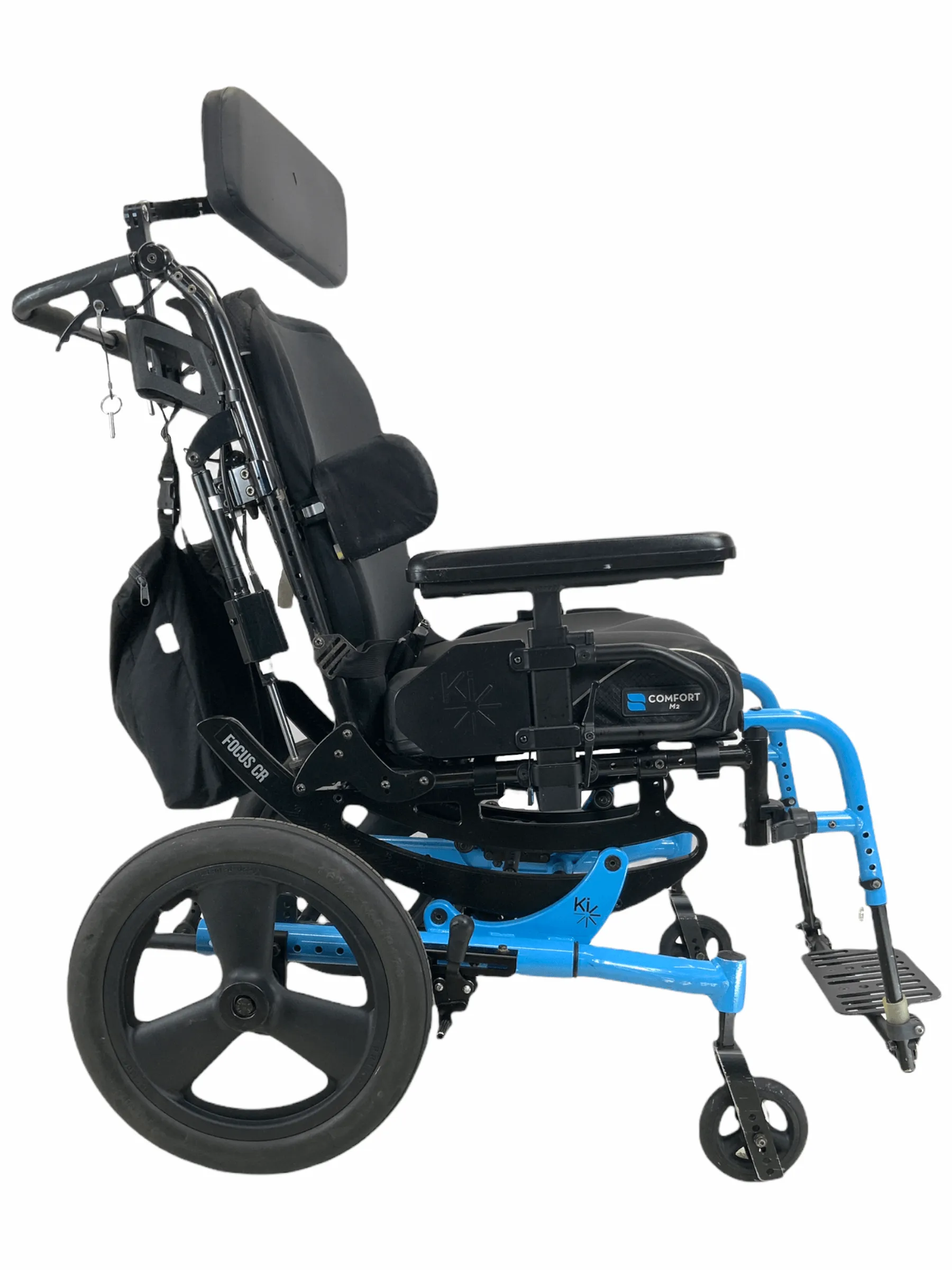 Ki Mobility Focus CR Tilt-In-Space Manual Wheelchair 20" x 17" Seat | -5° - 50° Tilt | Height Adjustable Armrests | Adjustable Headrest