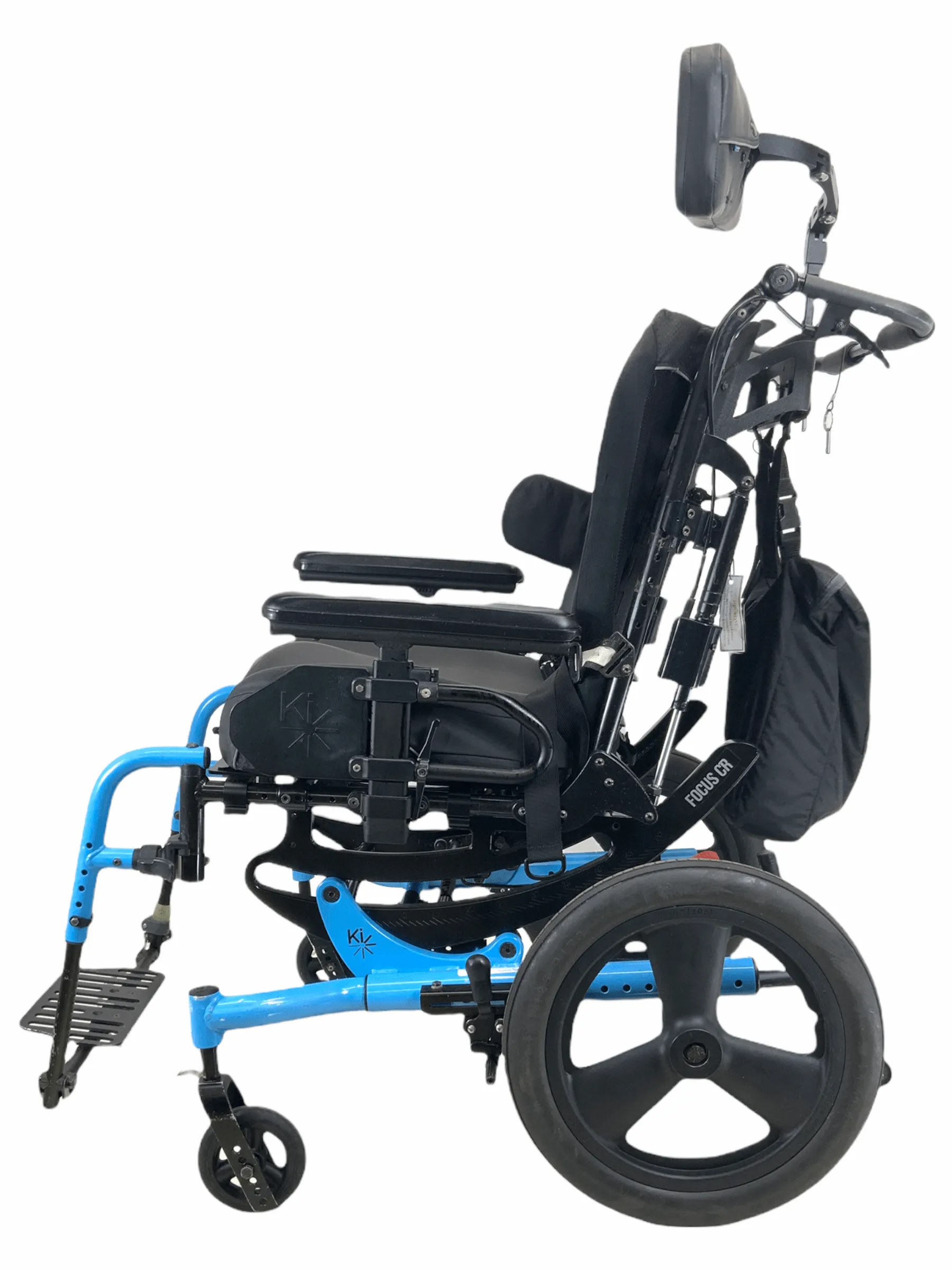 Ki Mobility Focus CR Tilt-In-Space Manual Wheelchair 20" x 17" Seat | -5° - 50° Tilt | Height Adjustable Armrests | Adjustable Headrest