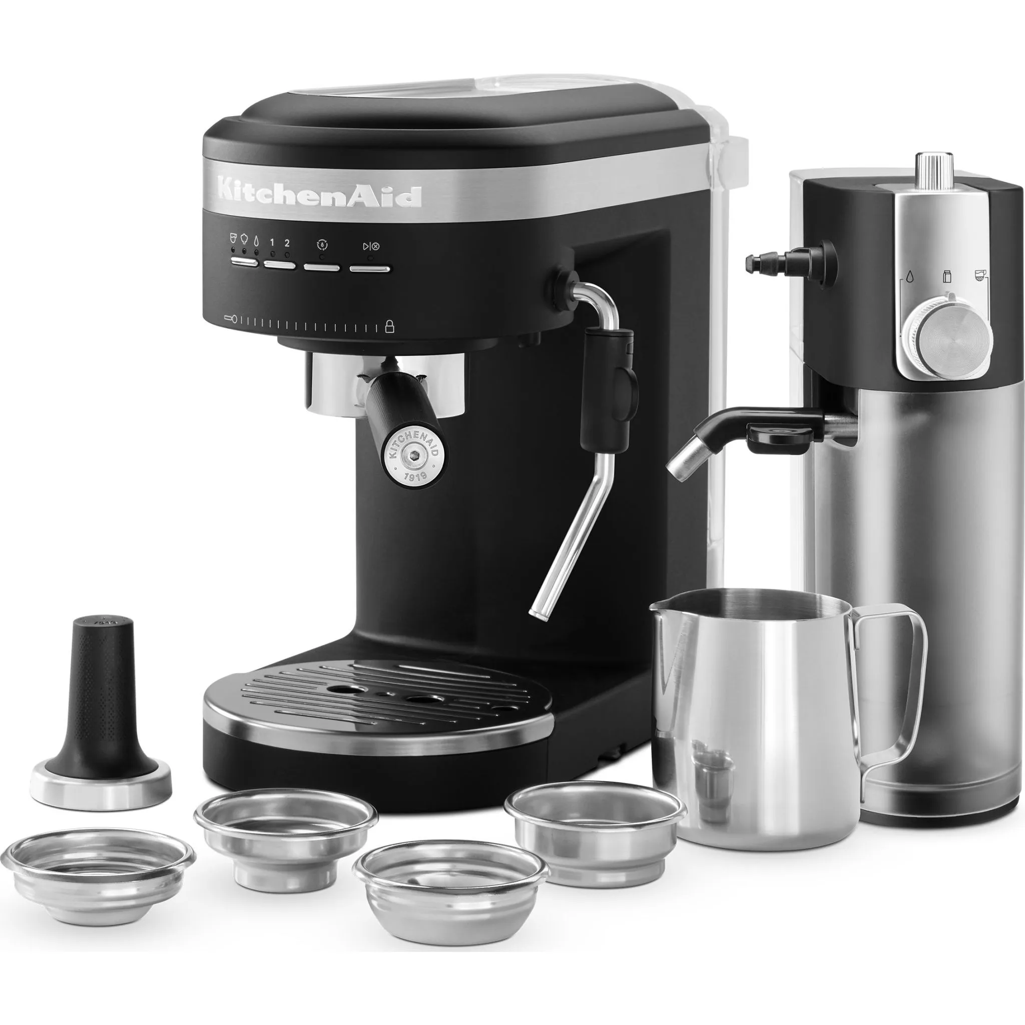 KitchenAid Semi-Auto Espresso Mach w/Auto Milk Frother Attach (KES6404BM) - Matte Black