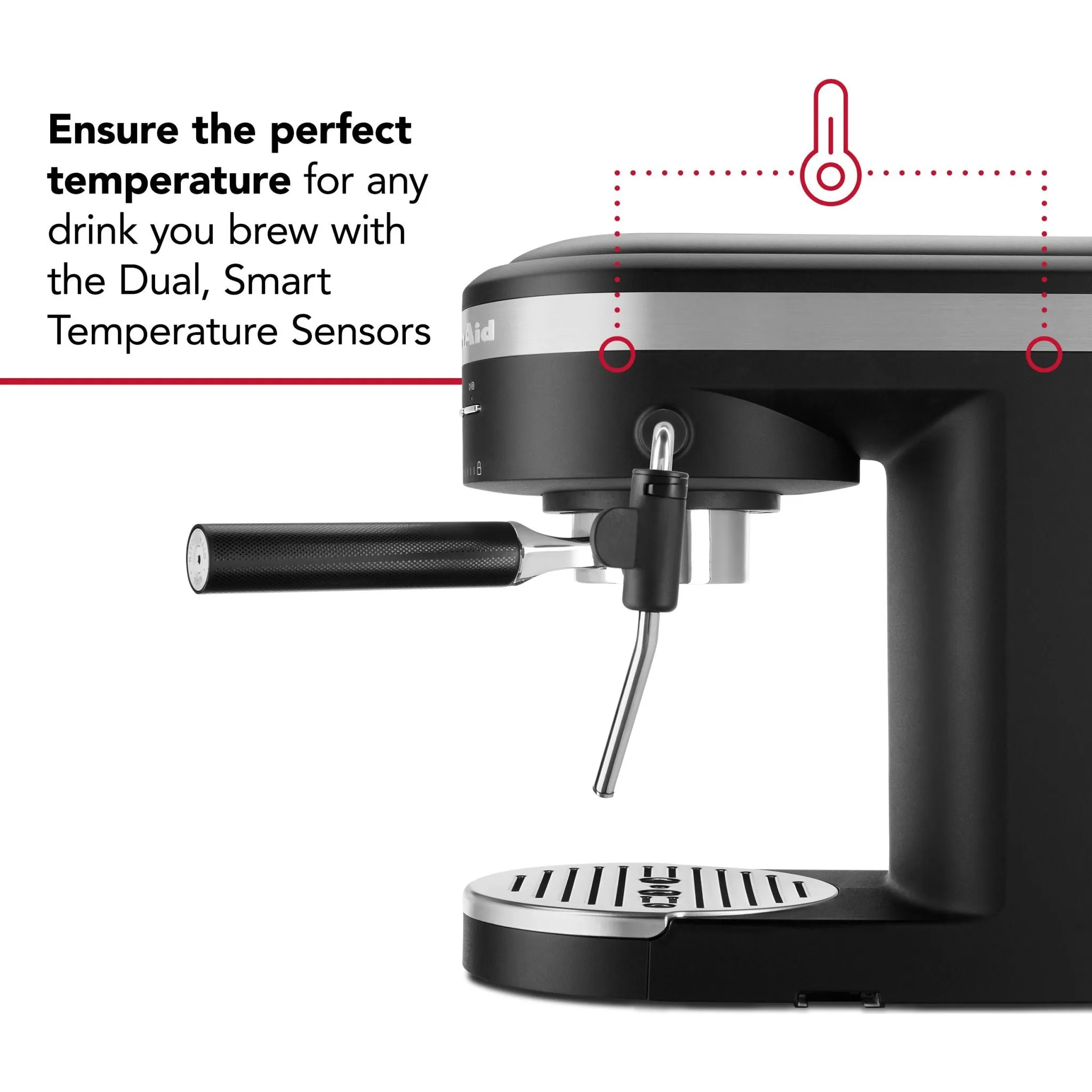 KitchenAid Semi-Auto Espresso Mach w/Auto Milk Frother Attach (KES6404BM) - Matte Black