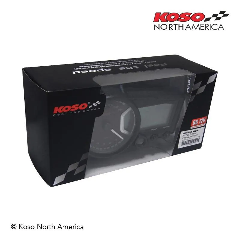Koso GP Style RX-2 Black Panel Multi-Function Gauge