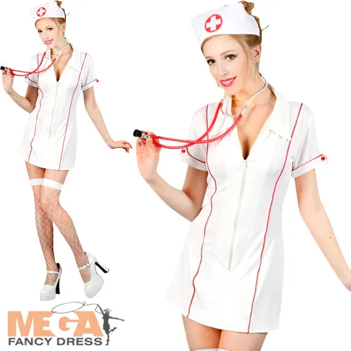 Ladies Hospital Nurse ER Doctor Uniform Costume   Hat
