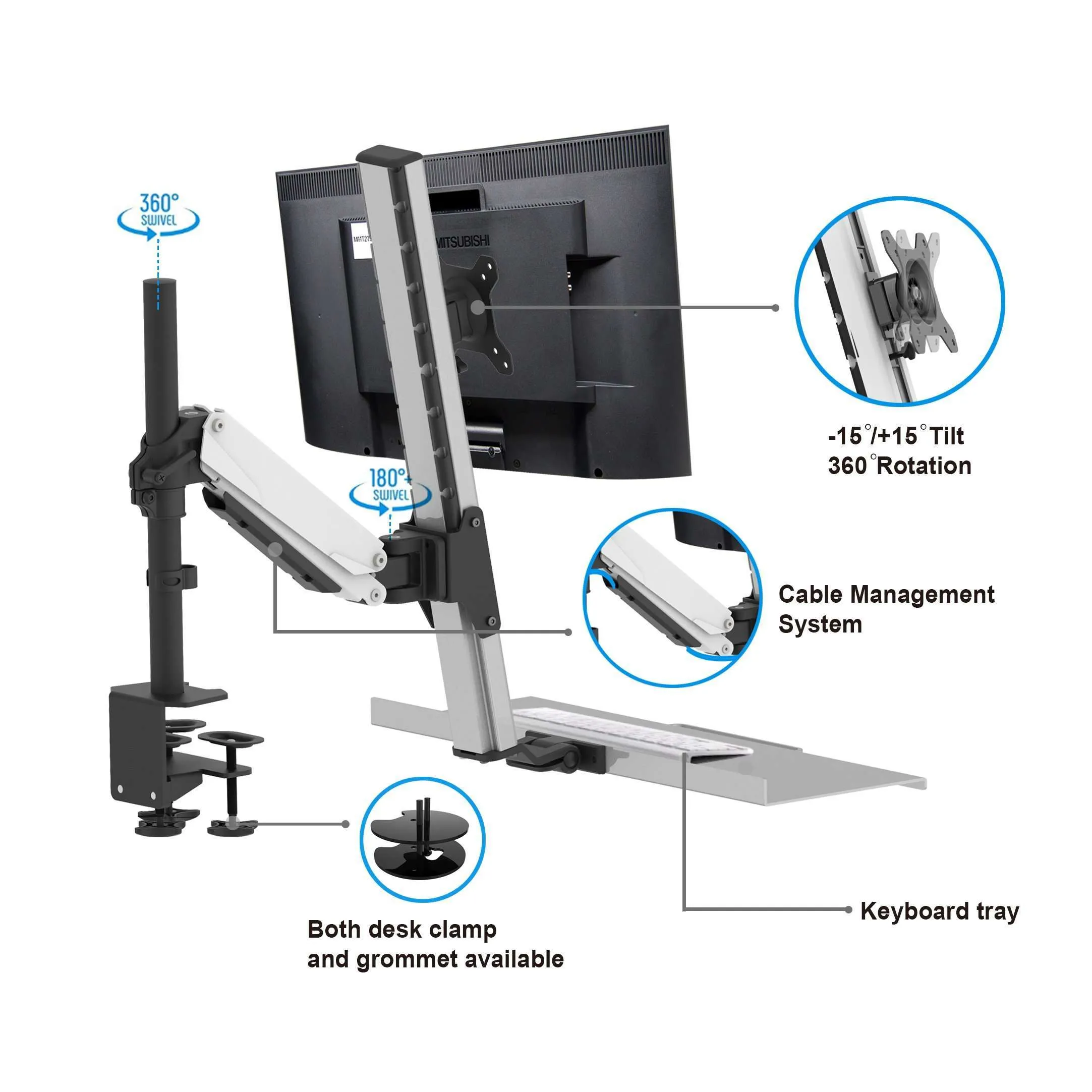 Lorell/Rocelco Ergonomic Sit-to-Stand Floating Desk, R EFD