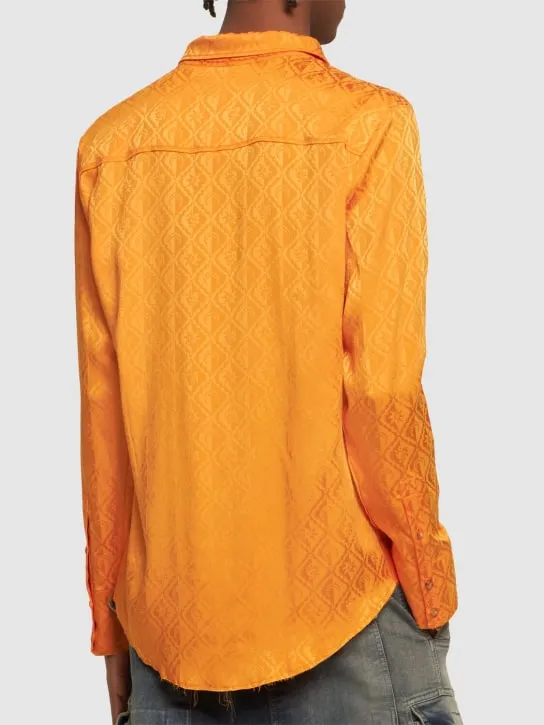 Marine Serre   Moon Diamant satin jacquard shirt 