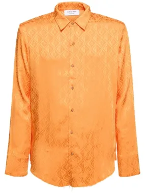 Marine Serre   Moon Diamant satin jacquard shirt 