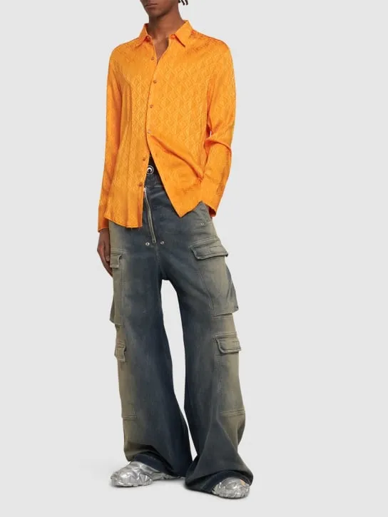 Marine Serre   Moon Diamant satin jacquard shirt 
