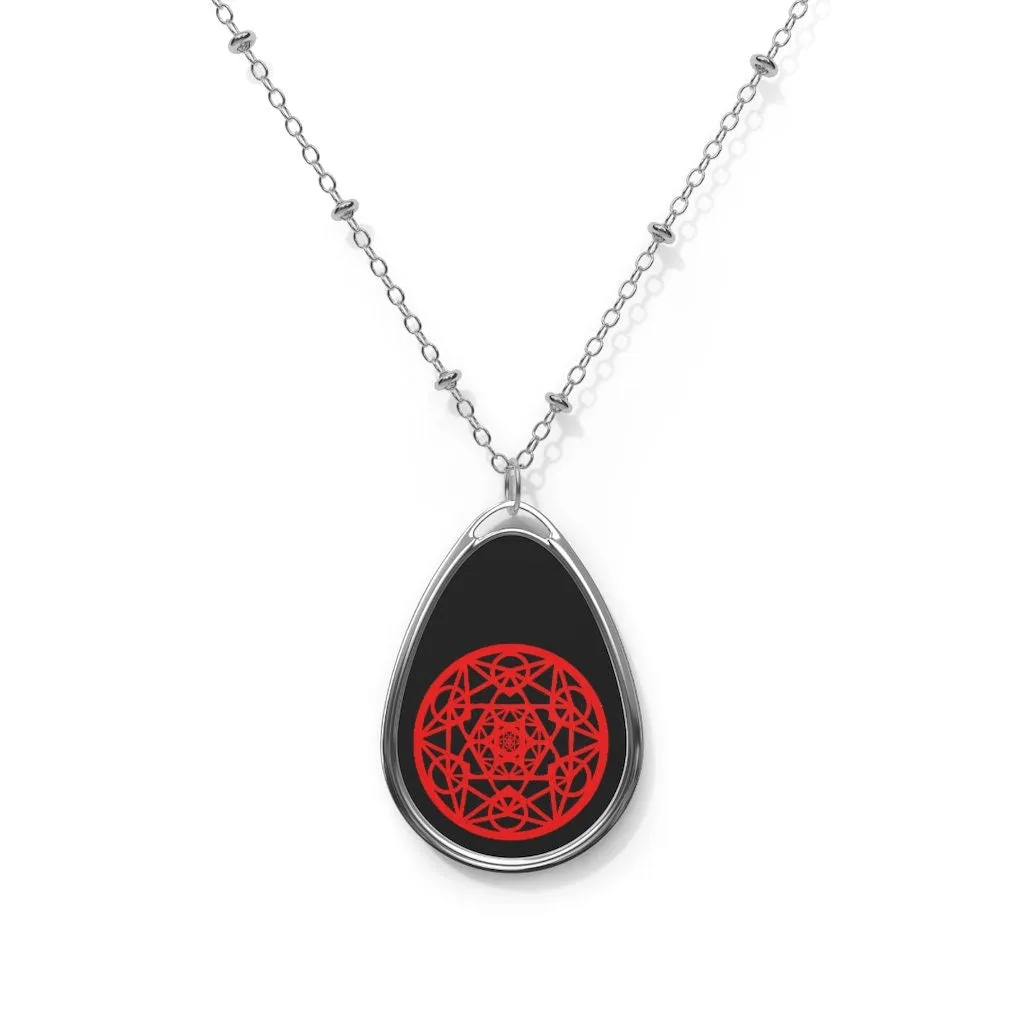 Metatron Cube Teardrop Silver Pendant/Necklace,Personalized Gift for Valentines/Birthday/Anniversary/Mother/Aunt/Granny/Sister/Wife/Graduate