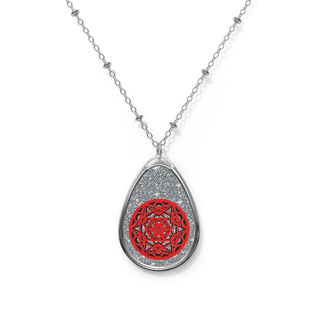 Metatron Cube Teardrop Silver Pendant/Necklace,Personalized Gift for Valentines/Birthday/Anniversary/Mother/Aunt/Granny/Sister/Wife/Graduate
