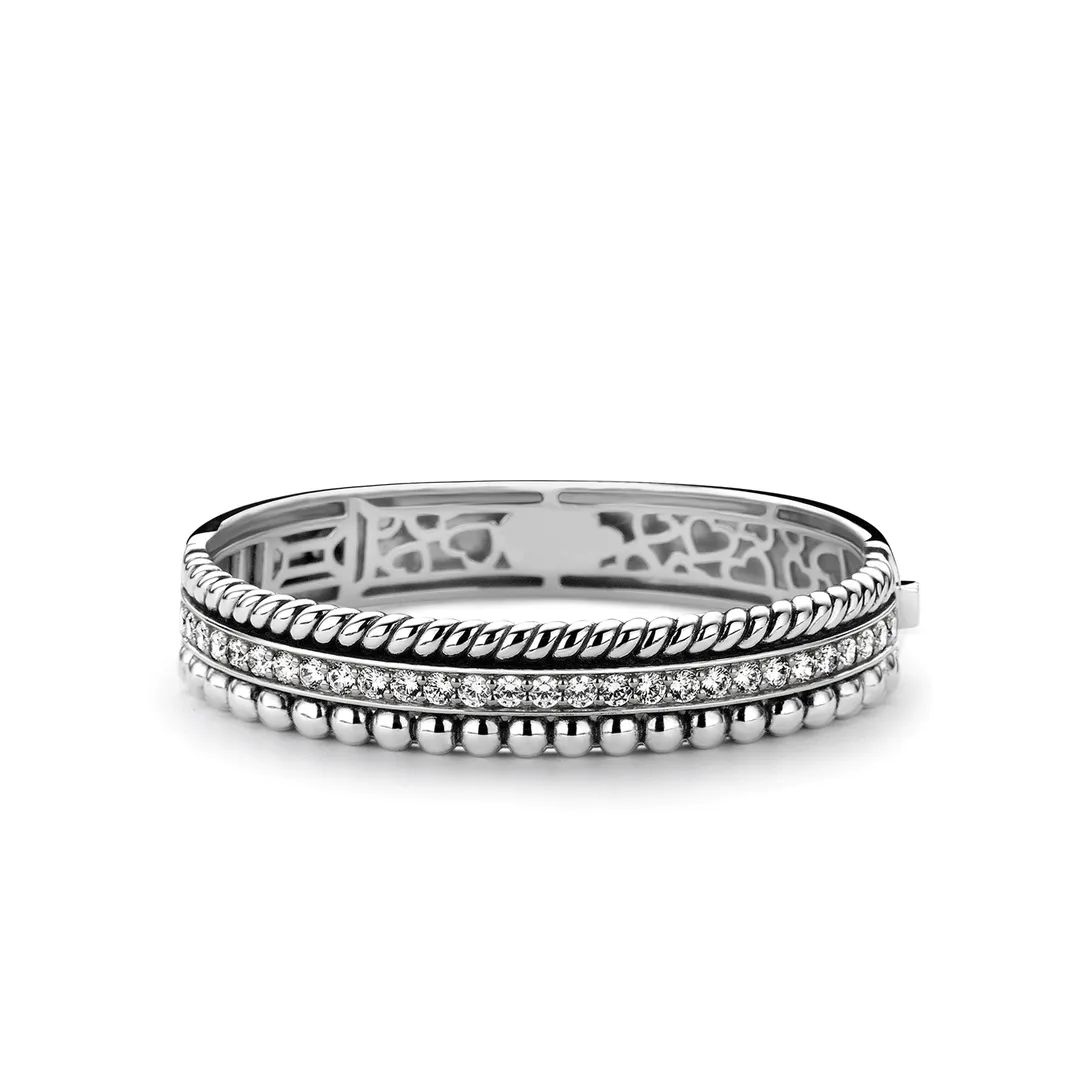 Milano Triple Band Bangle - Silver - 2776ZI