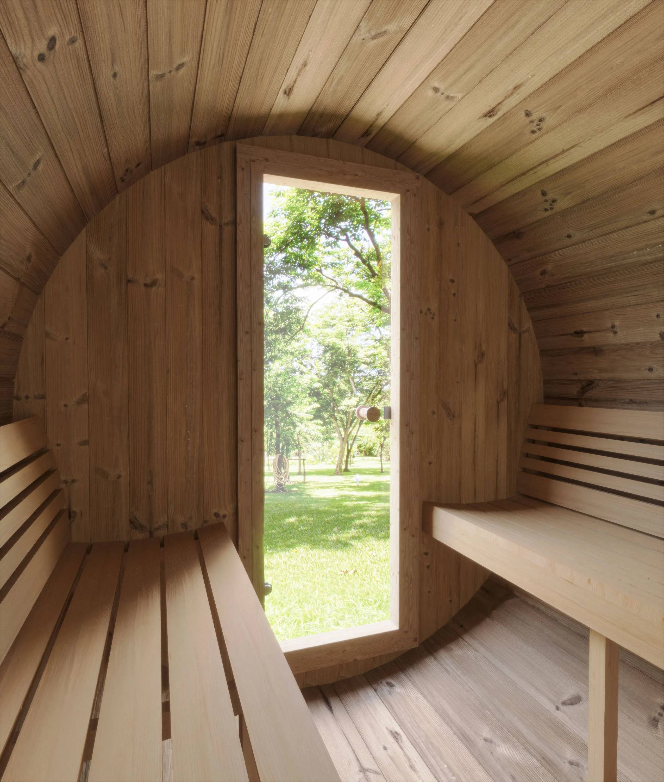 Model E7W 4 Person Barrel Sauna