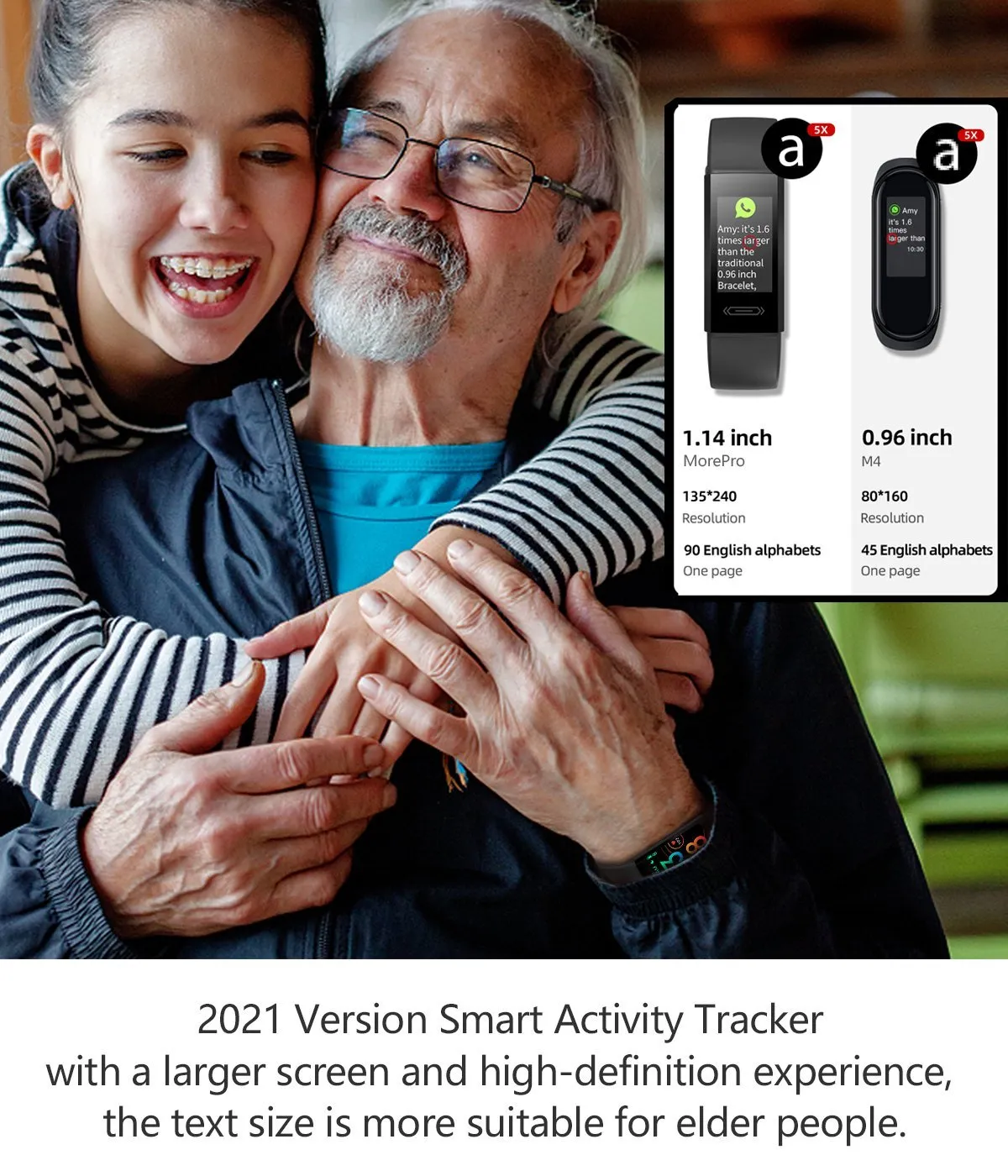 MorePro Health Tracker with Blood Pressure Heart Rate Monitor V100S Purple
