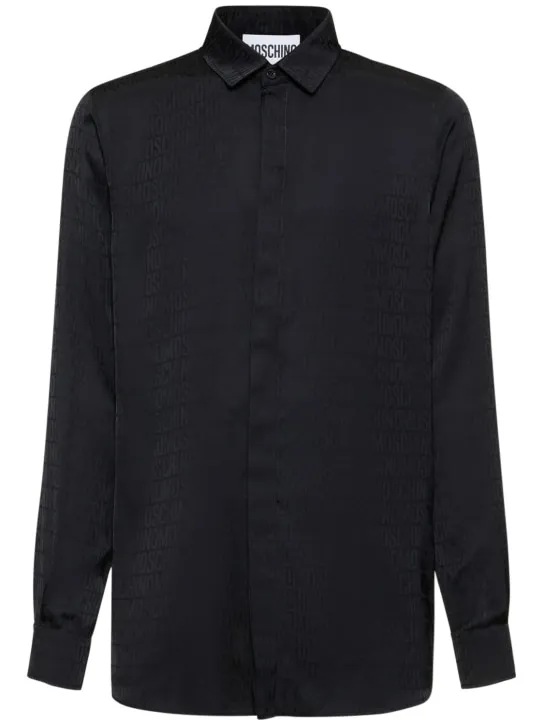 Moschino   Moschino logo print twill shirt 