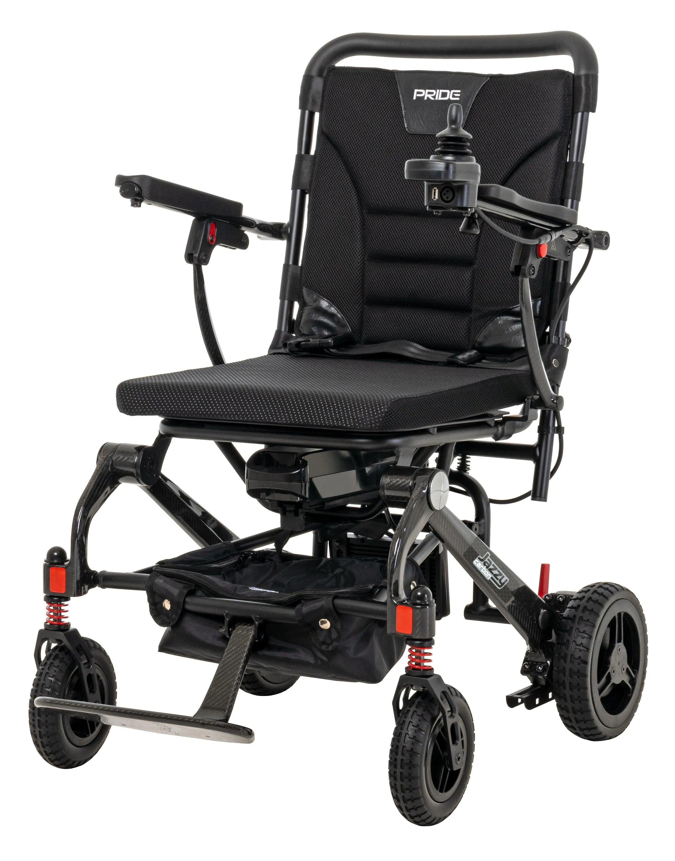 New Pride Mobility Jazzy Carbon Folding Lightweight Portable Power Chair | Weighs 39 lbs!