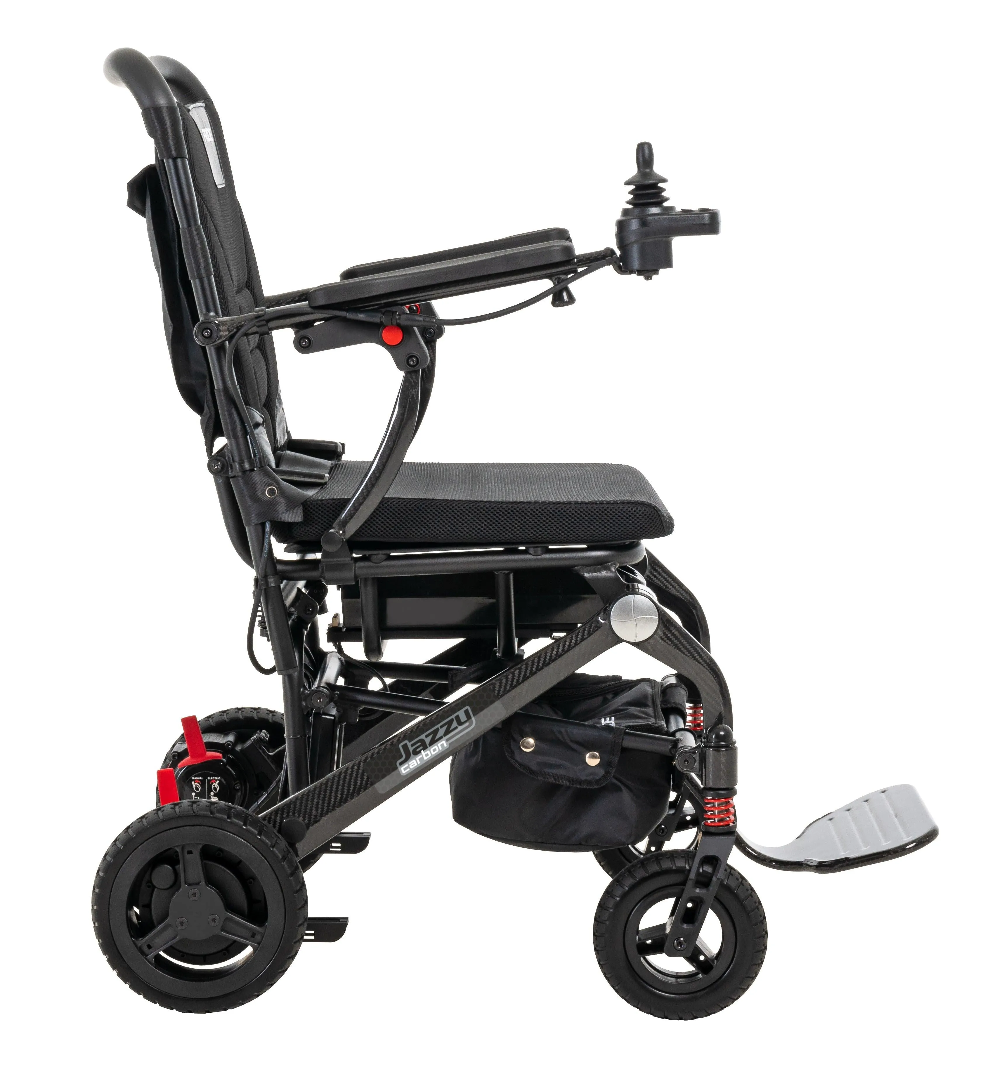New Pride Mobility Jazzy Carbon Folding Lightweight Portable Power Chair | Weighs 39 lbs!