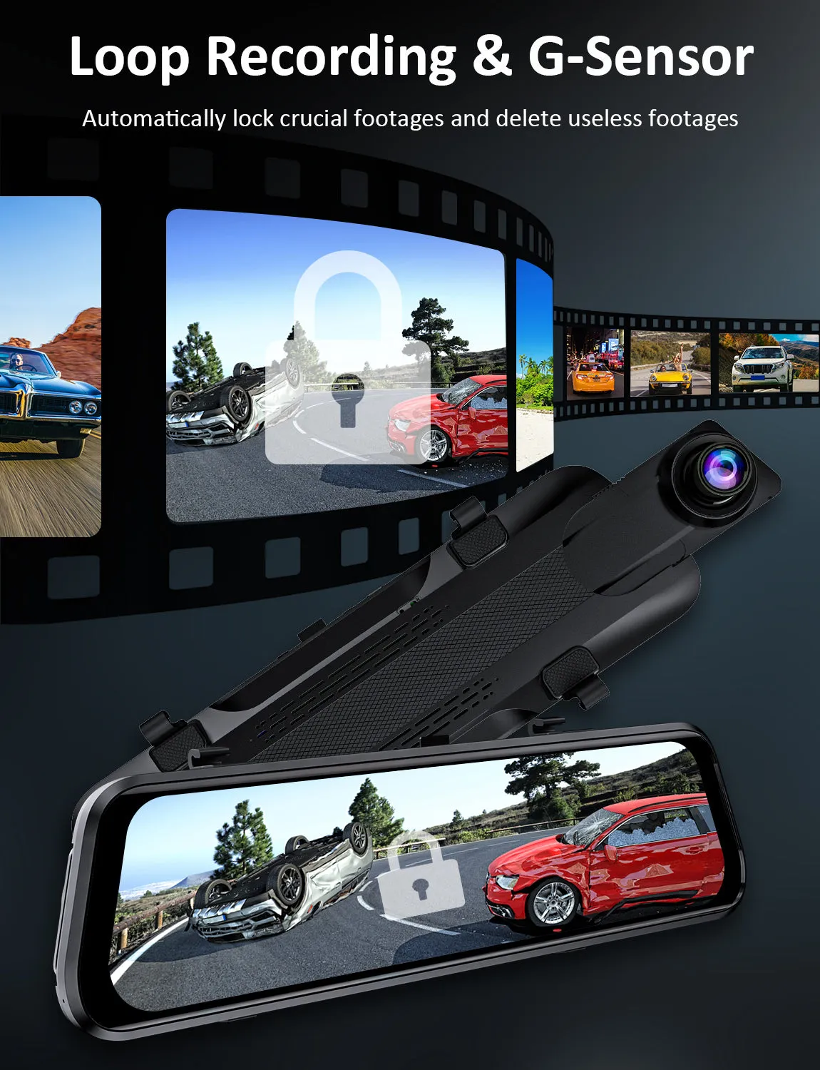 NexiGo D81 2.5K Mirror Dash Cam with Dual Sony Starvis Sensors