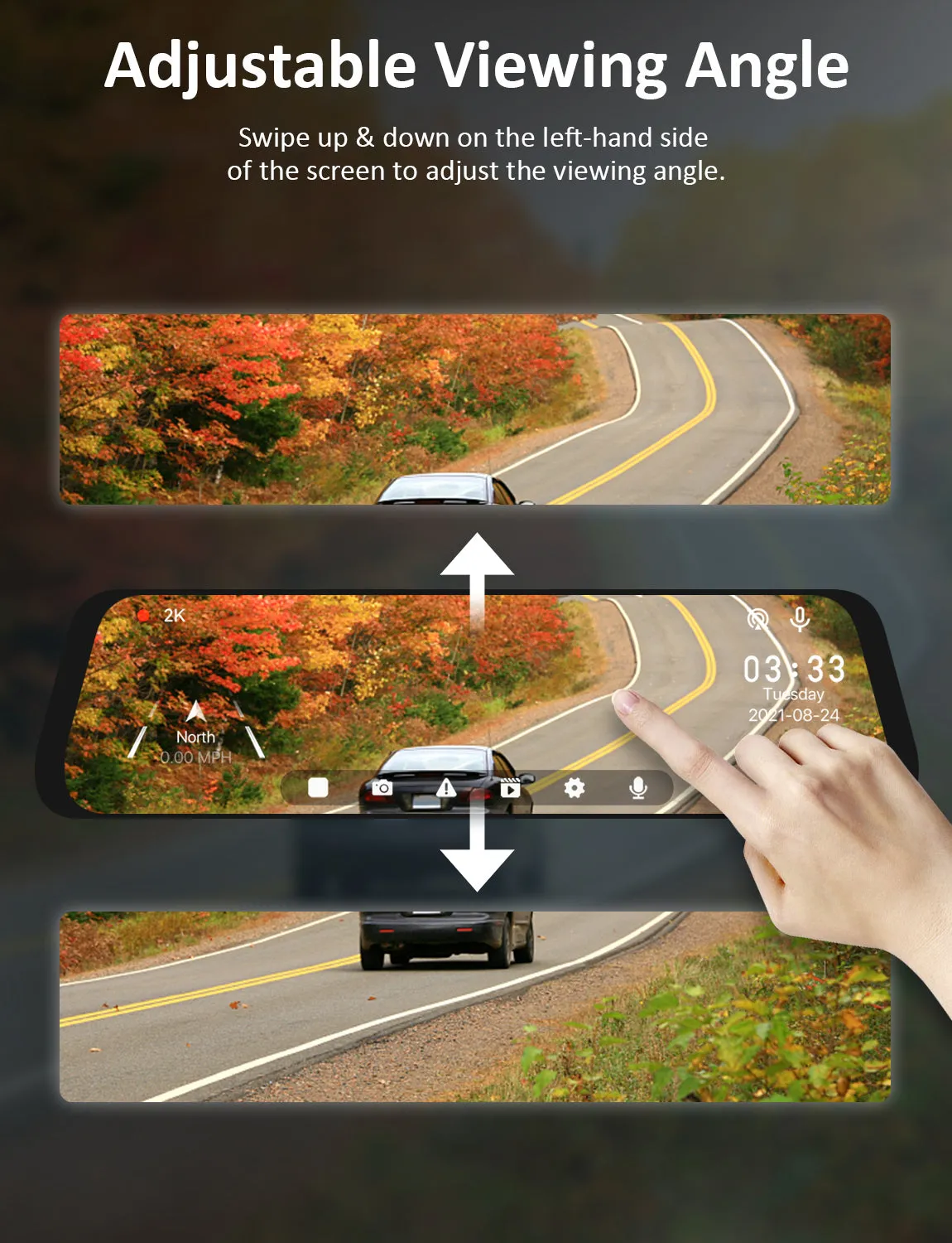 NexiGo D81 2.5K Mirror Dash Cam with Dual Sony Starvis Sensors