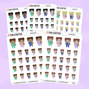 Nurse Kawaii Girl Stickers